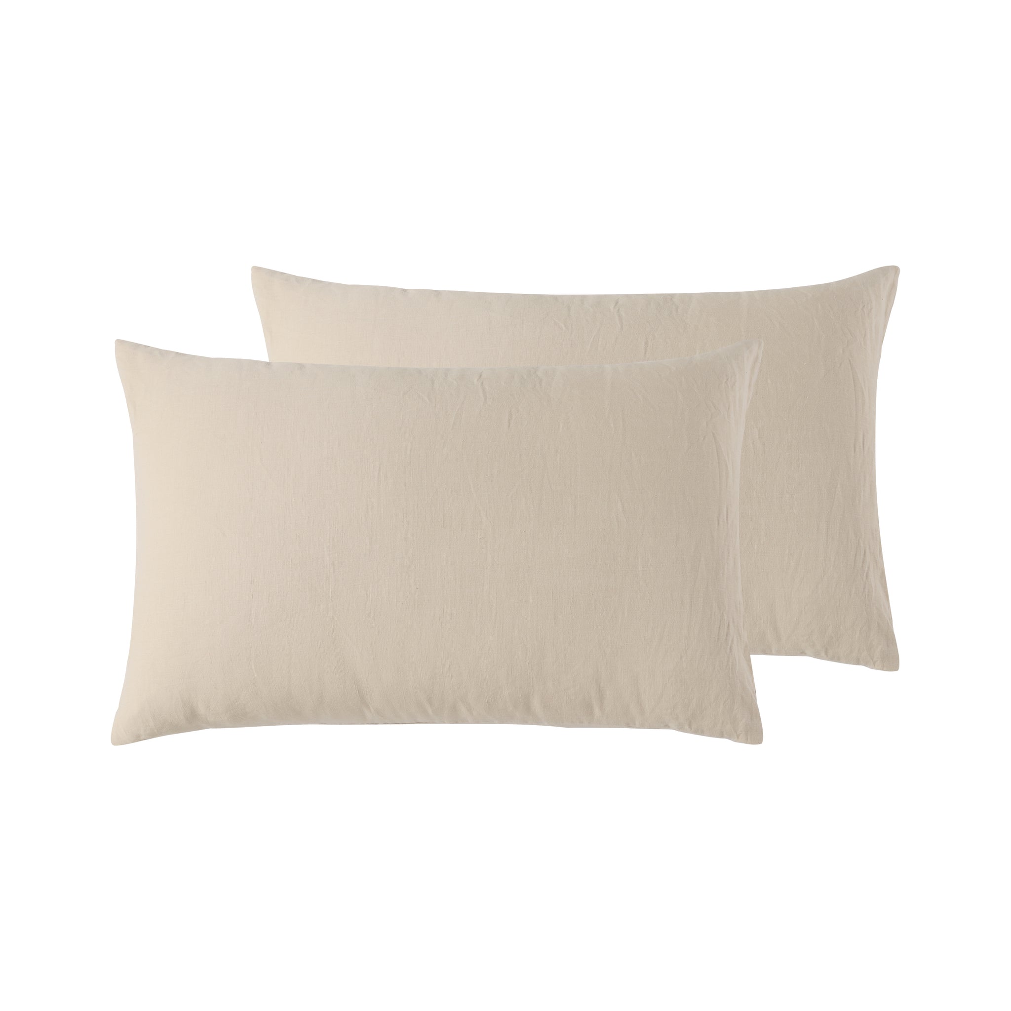 Birch / Beige - Pure Linen - Standard Pillowcase Pair