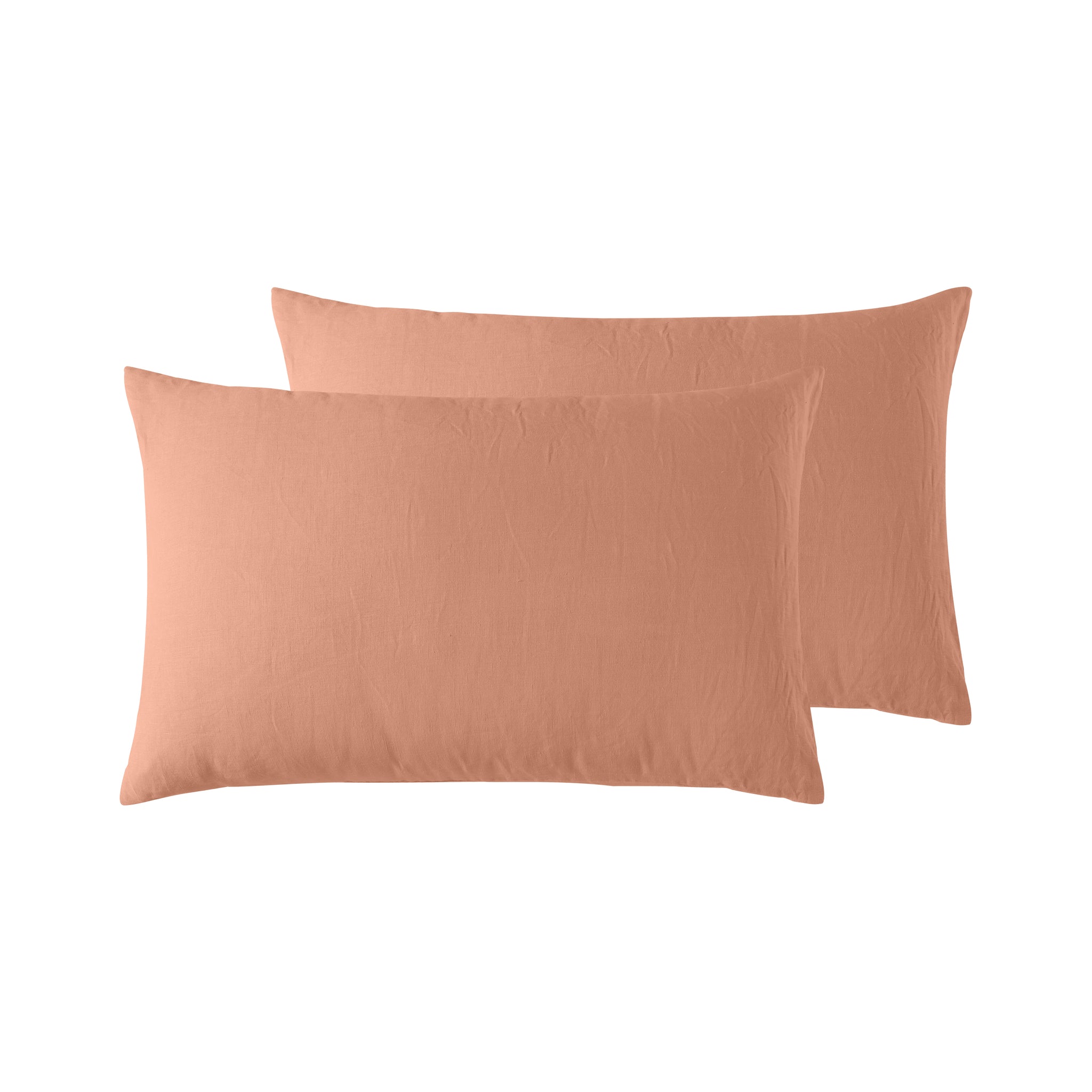 Burnt Melon - Pure Linen - Standard Pillowcase Pair