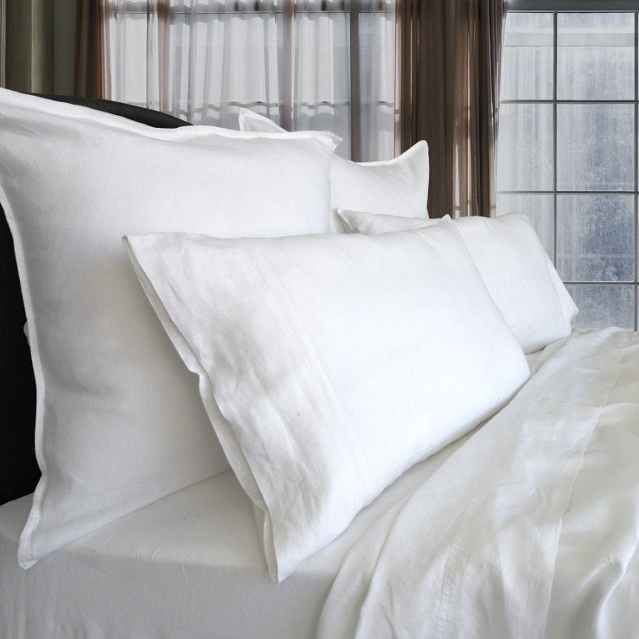 pure vintage washed linen white quilt cover set
