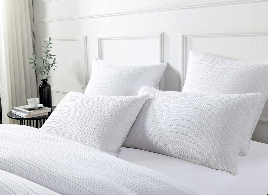 Jax Waffle White Quilt Cover Set