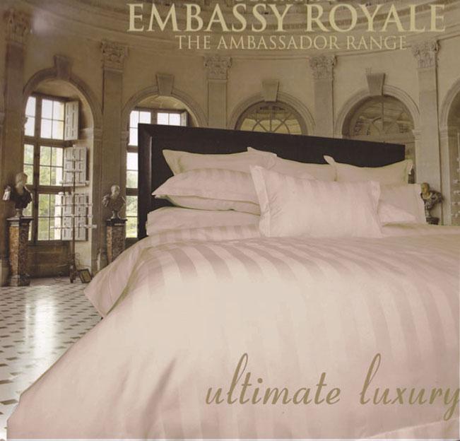 1200TC Latte Satin Stripe Quilt Cover Set