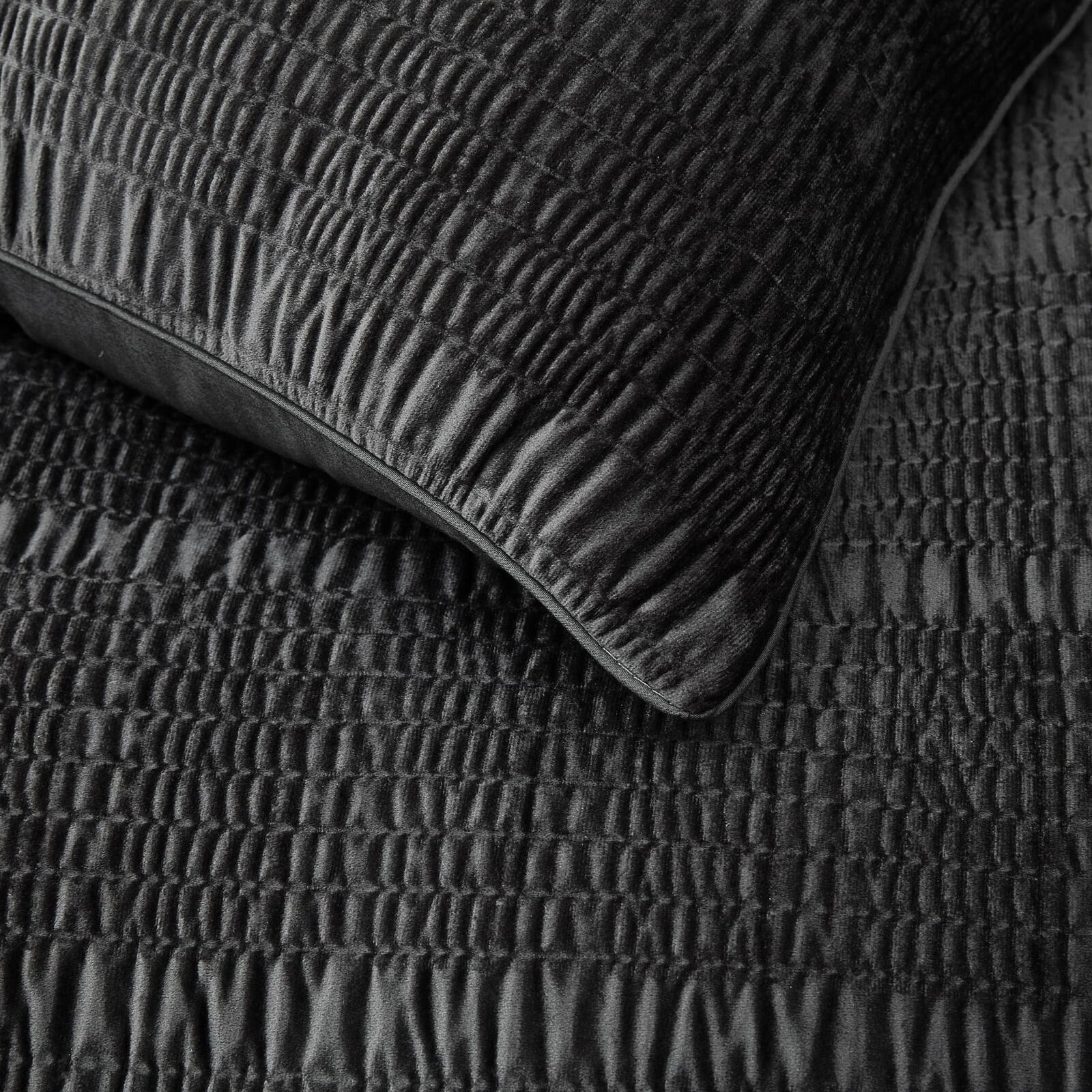Blake Charcoal Velvet Quilt Cover Set