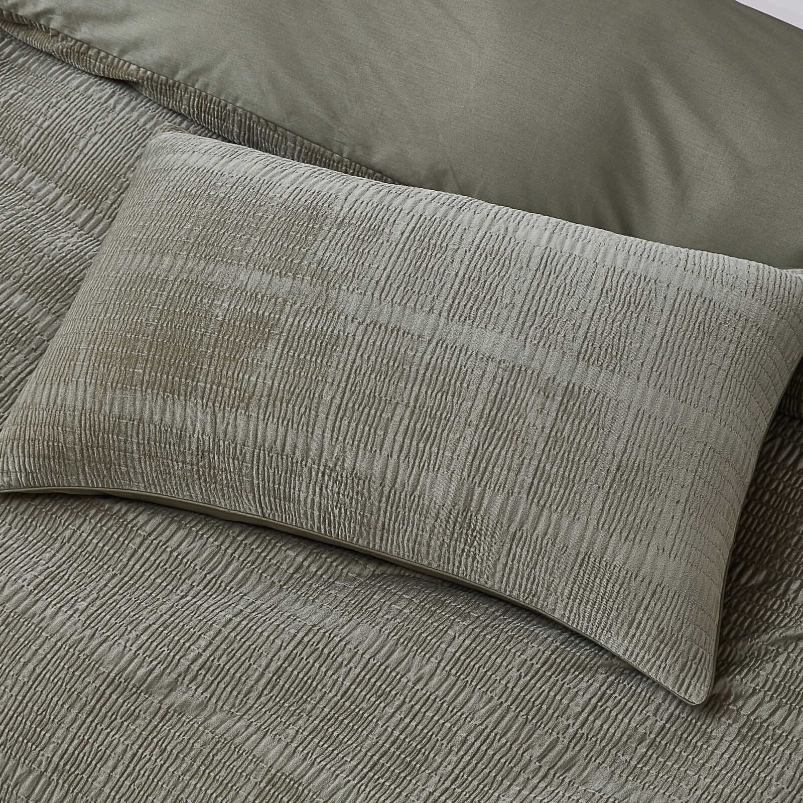 Blake Olive Velvet Quilt Cover Set