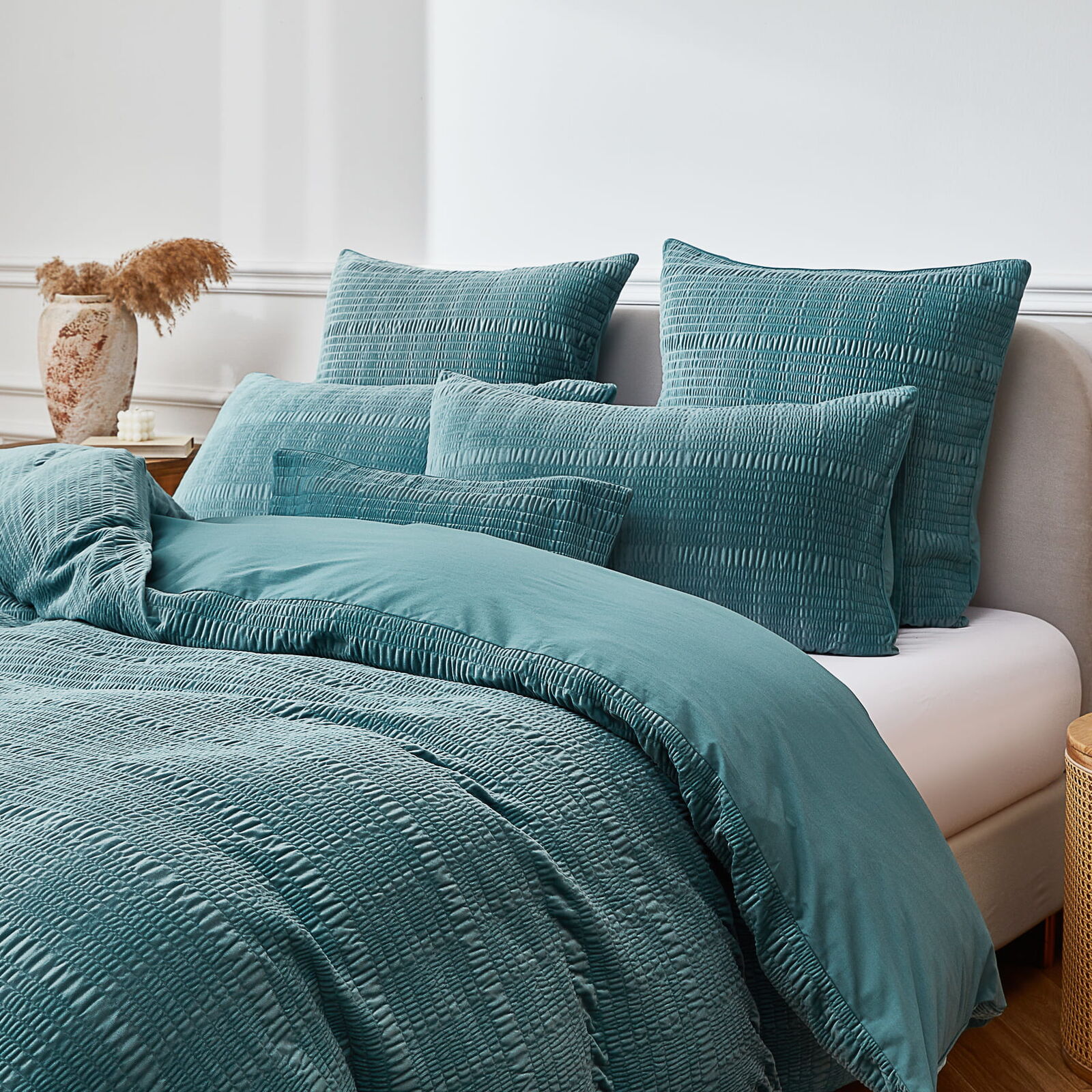 Blake Teal Velvet Quilt Cover Set