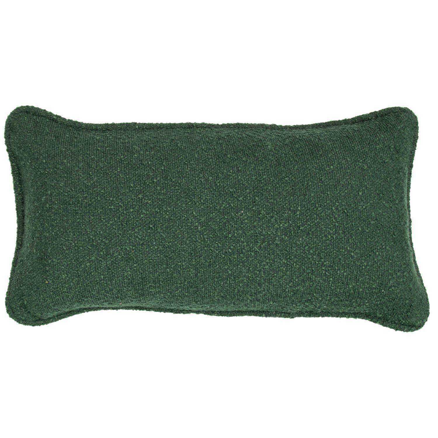 Boucle Green Oblong Cushion Cover