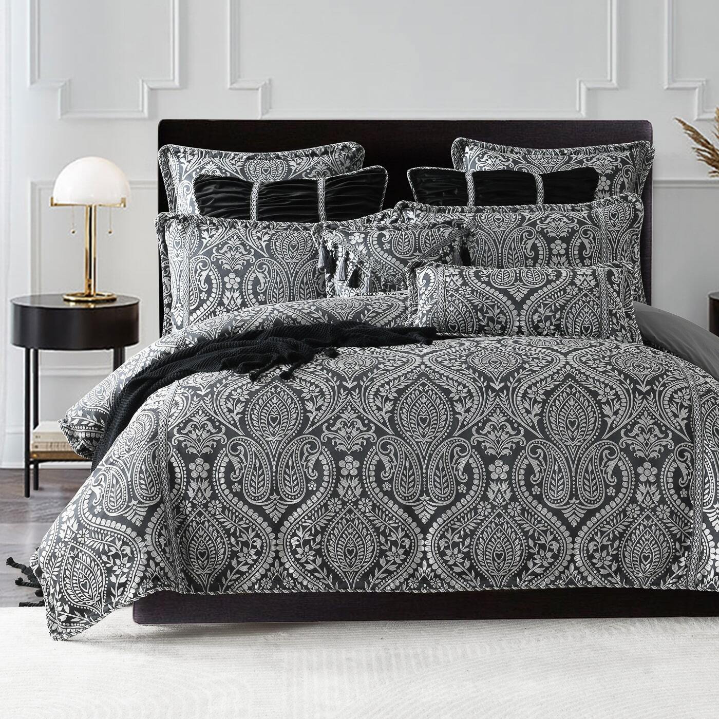 Camille Charcoal Quilt Cover Set