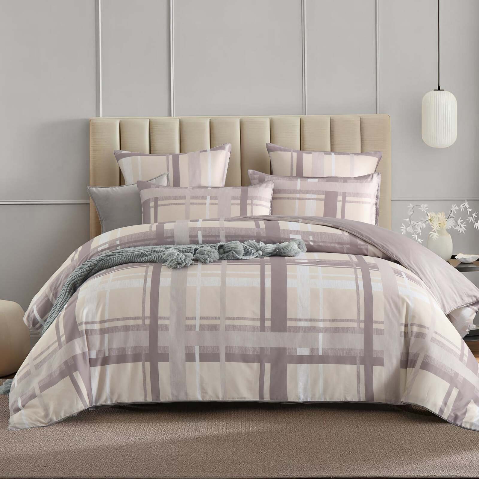 Clark Beige Quilt Cover Set