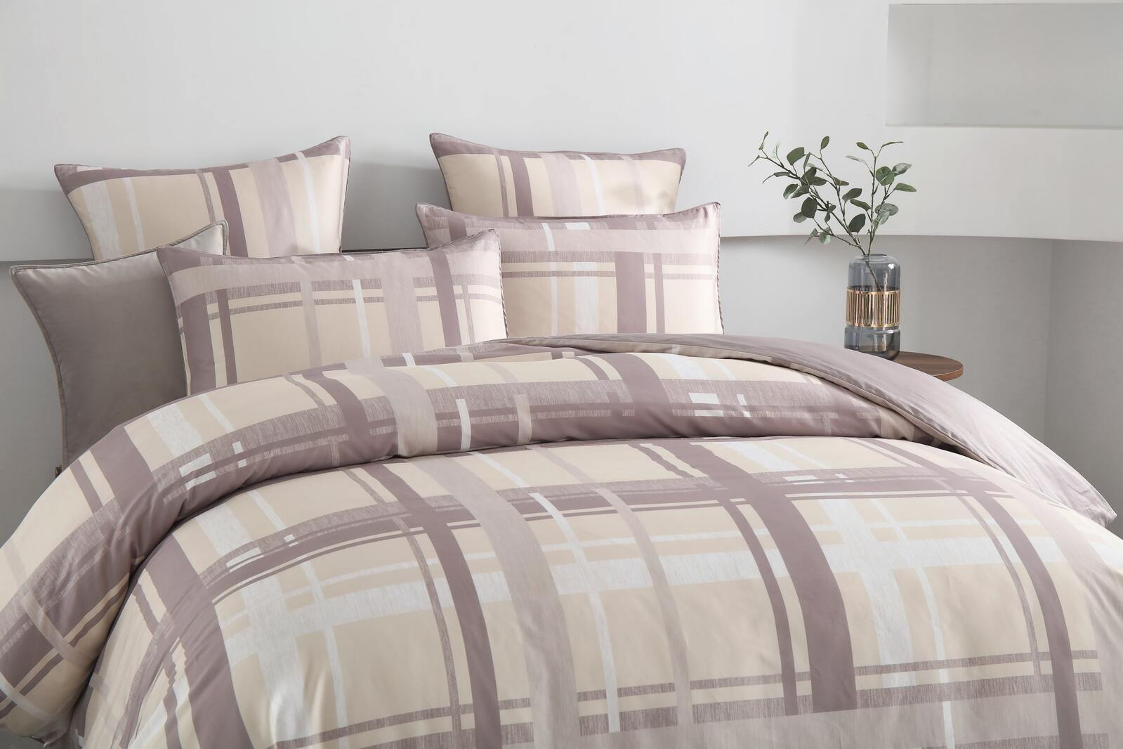 Clark Beige Quilt Cover Set