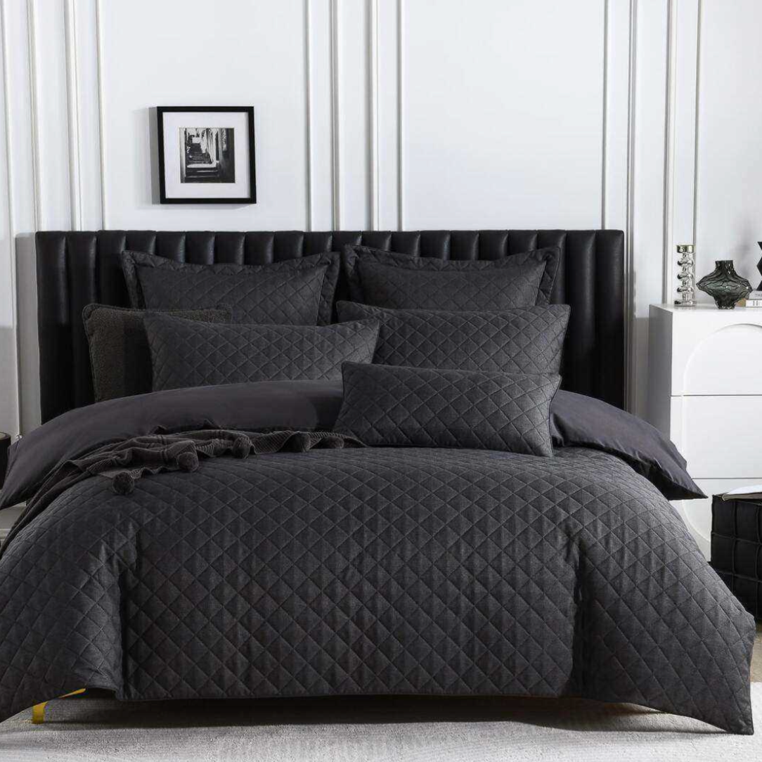 Emmerson Charcoal Quilt Cover Set