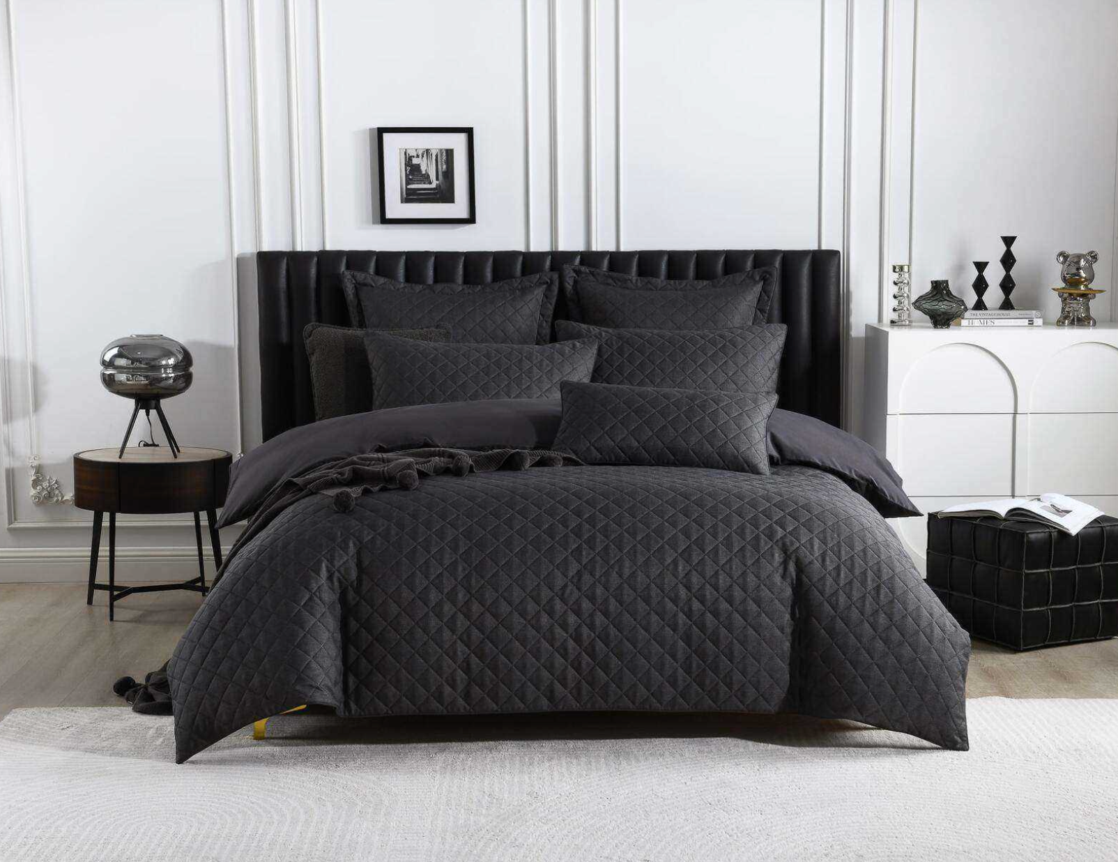 Emmerson Charcoal Quilt Cover Set