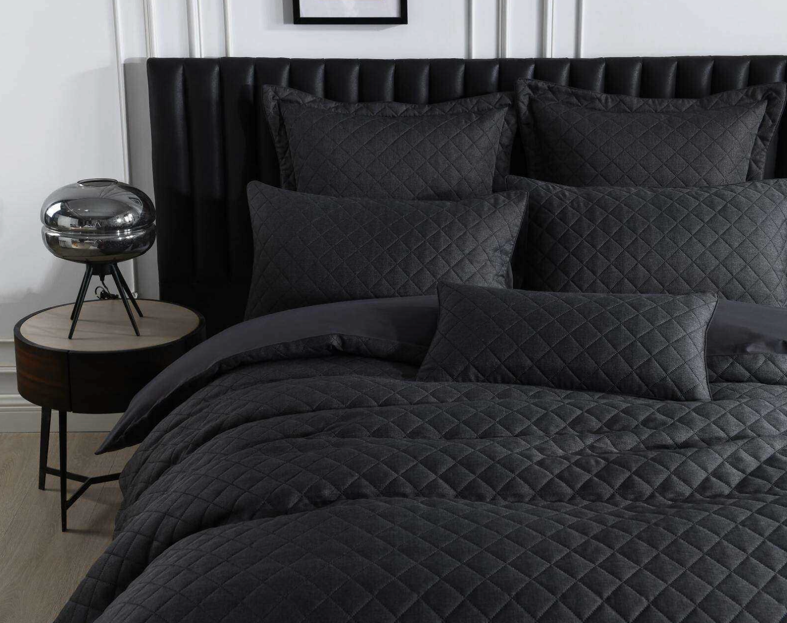 Emmerson Charcoal Quilt Cover Set