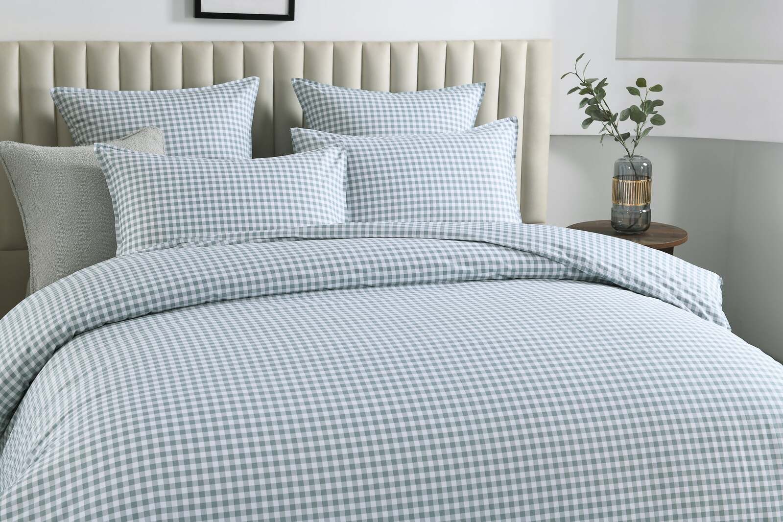 Gingham Green Quilt Cover Set