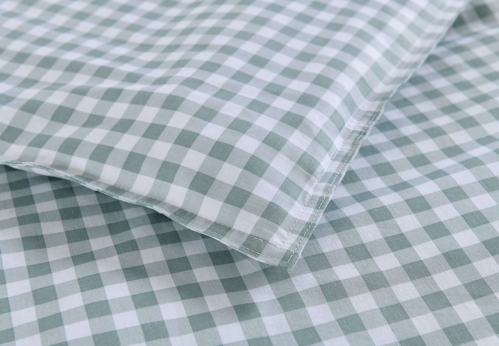 Gingham Green Quilt Cover Set