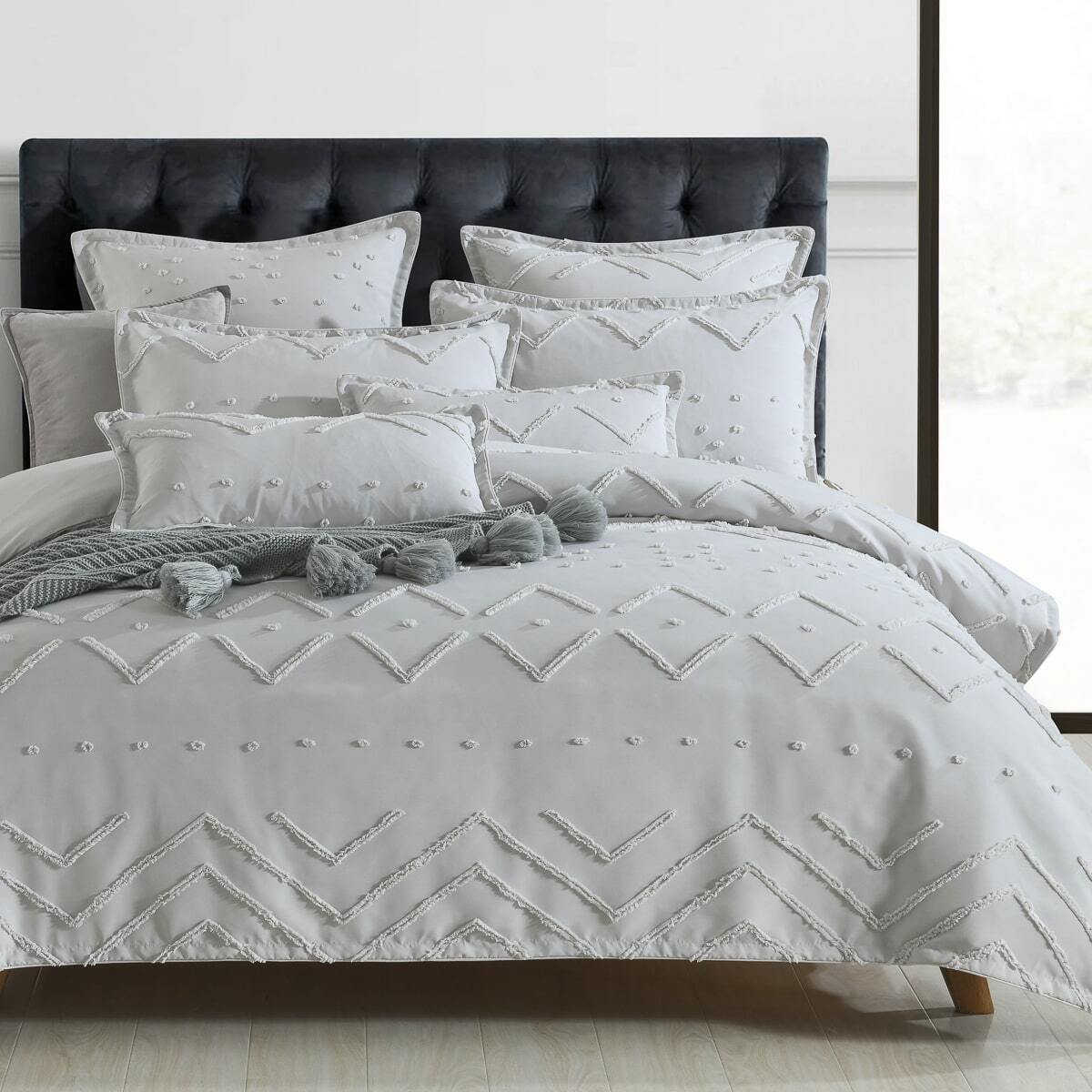 Lorelei Silver Quilt Cover Set