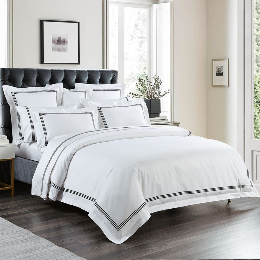 Hotel Luxe - 1000TC - Black Quilt Cover Set