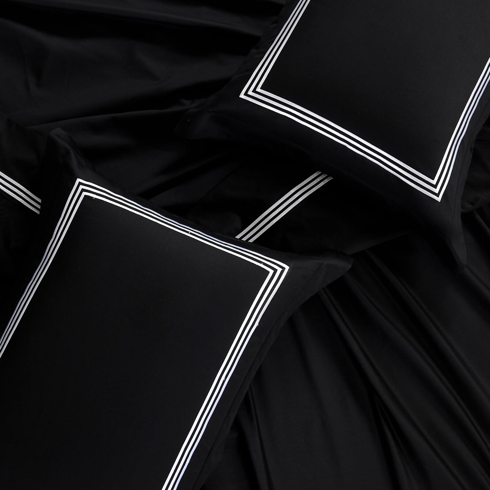 Hotel Luxe - 1000TC - Black with White embroidery