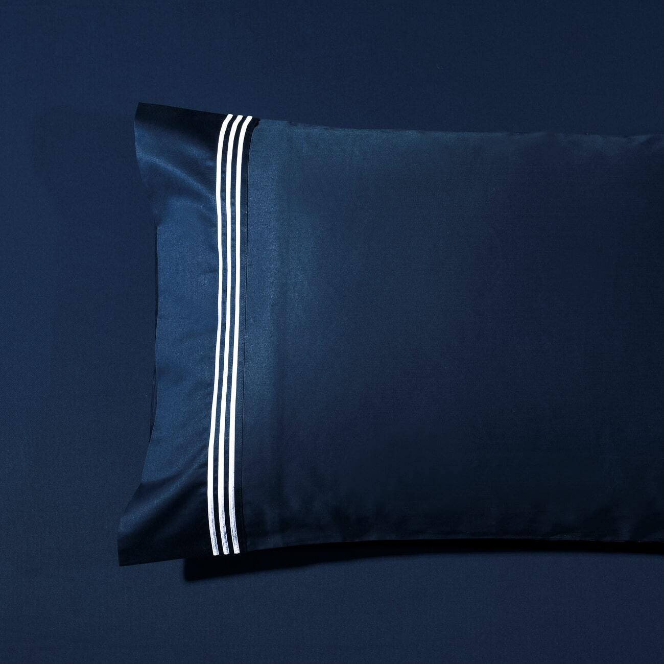 Hotel Luxe 1000TC Sheet Set - Navy Blue with White Embroidery Lines