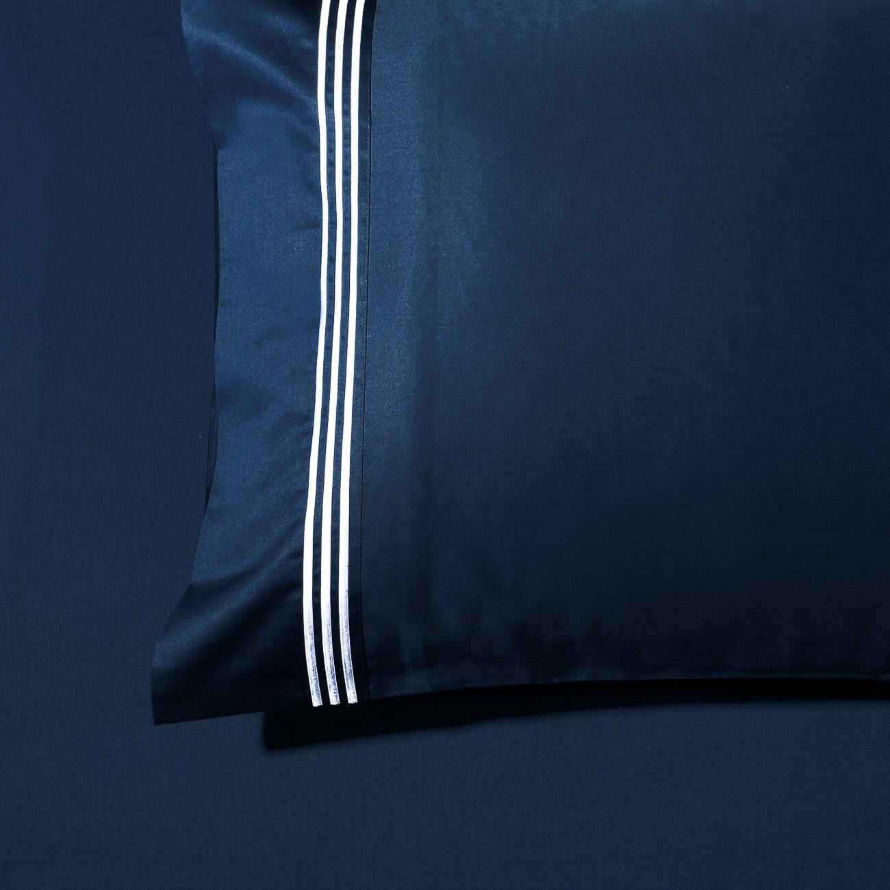 Hotel Luxe 1000TC Sheet Set - Navy Blue with White Embroidery Lines