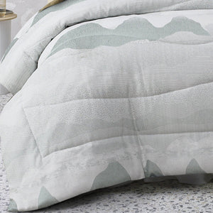 Mint jacquard comforter set