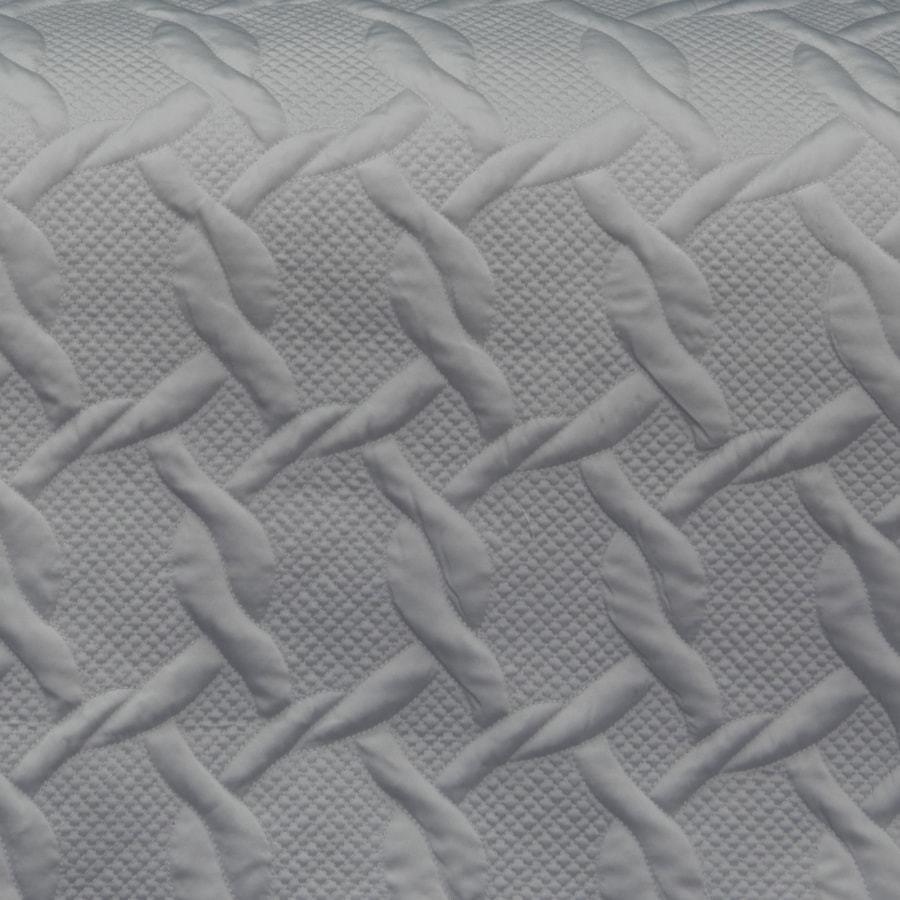 Aiden silver grey duvet cover set. Quilted quilt cover.