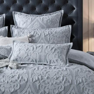 grey amari quilt cover set soft luxury quilted effect