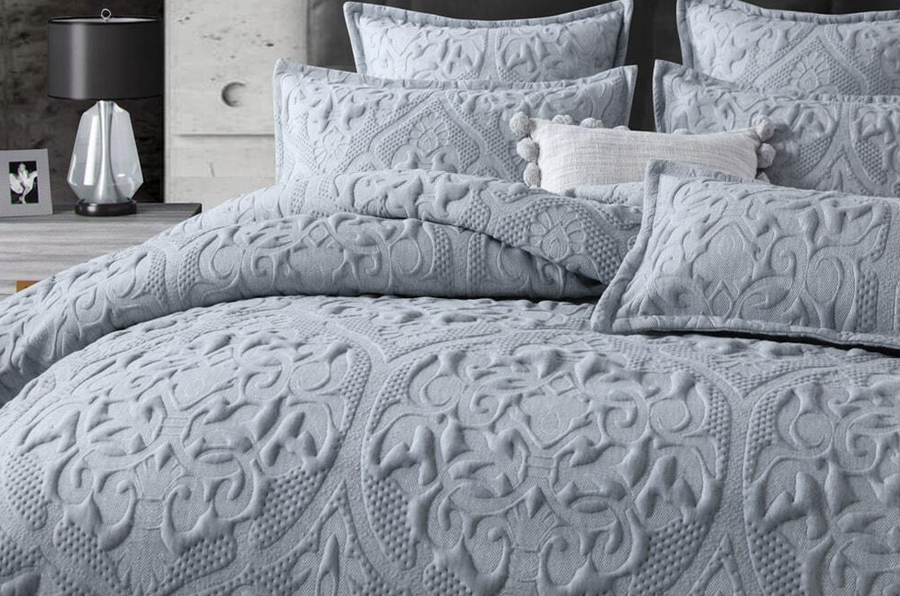 grey amari quilt cover set soft luxury quilted effect