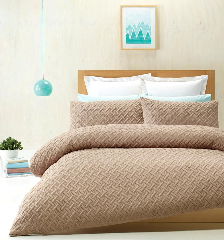 White and Linen options in this Minimal and understated design on this quilt cover set.