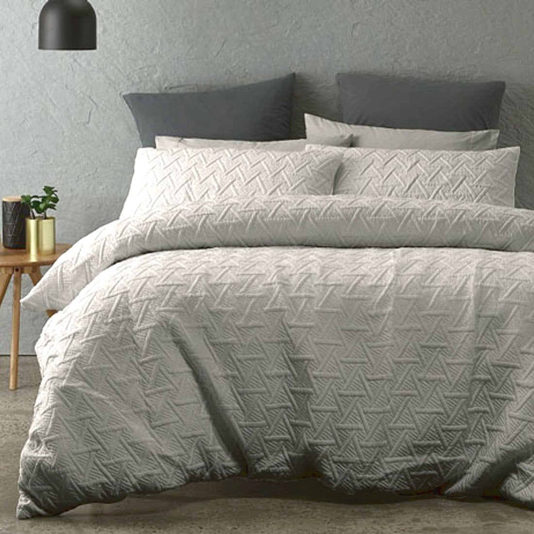 Silver Grey duvet cover set is Sophisticated, Minimal and understated addition with the quilted effect fabric.