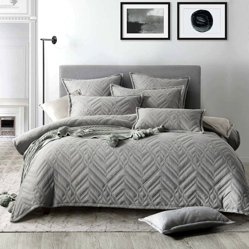 Bronx Grey Quilt Cover Set