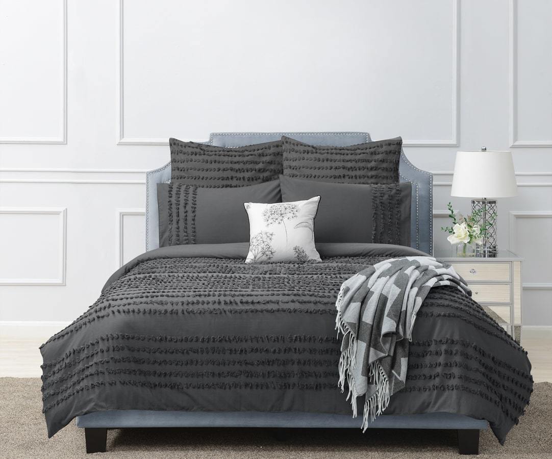 Dale Charcoal Quilt Cover Set