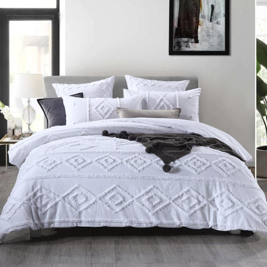 Ellise White Quilt Cover Set