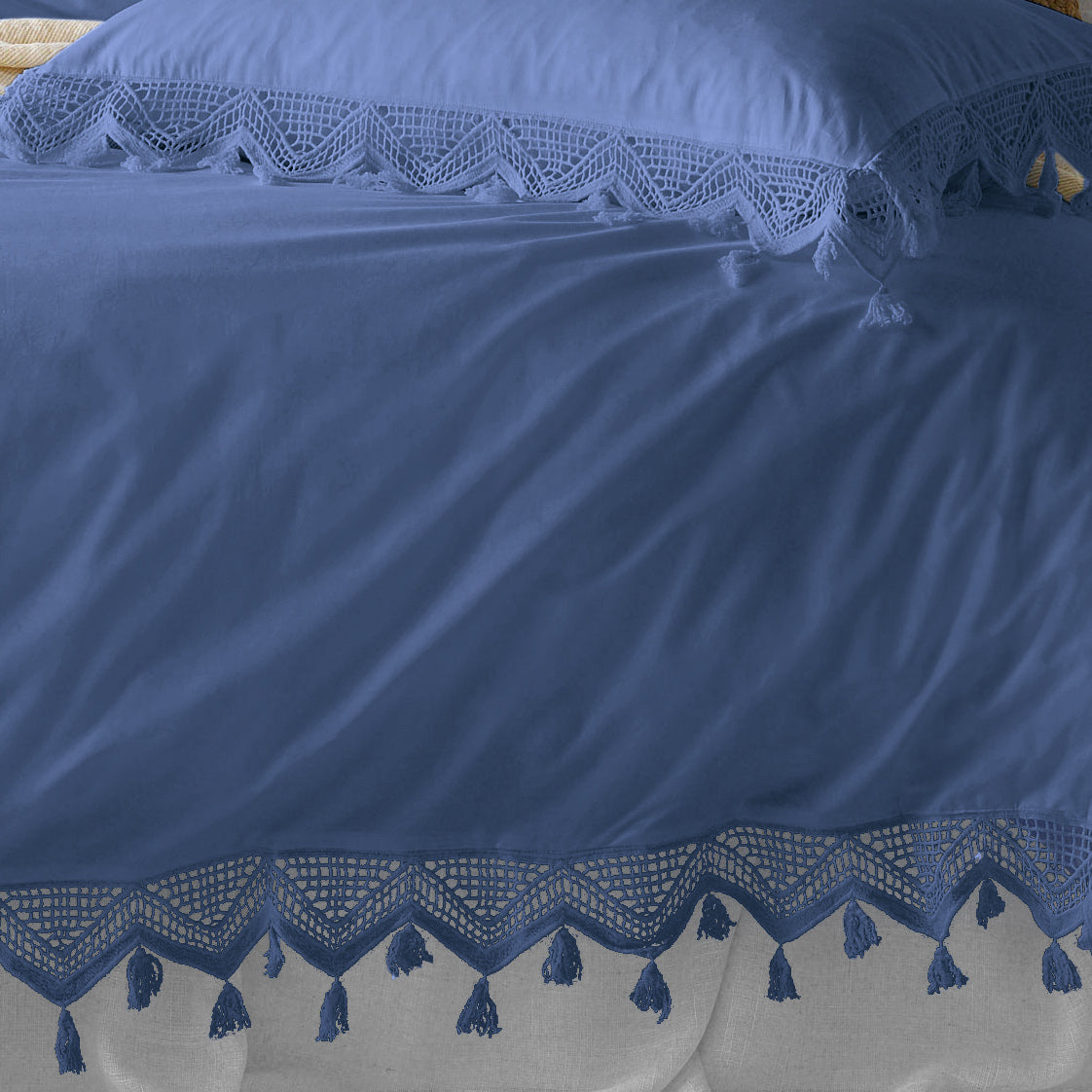 Gypsy Tassel Periwinkle Blue Quilt Cover Set