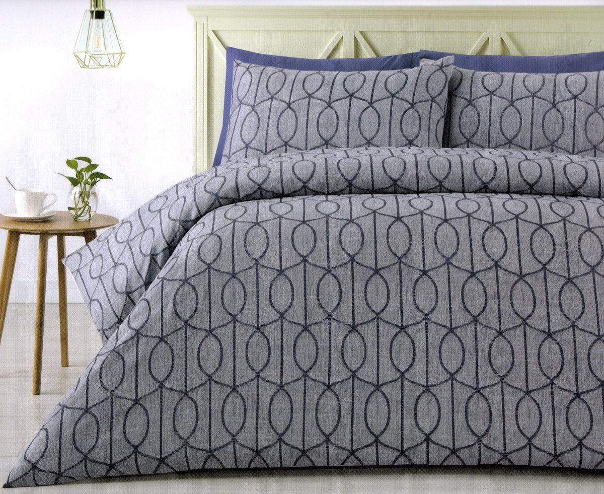 300TC blue duvet cover set. Polyester jacquard quilt cover set.