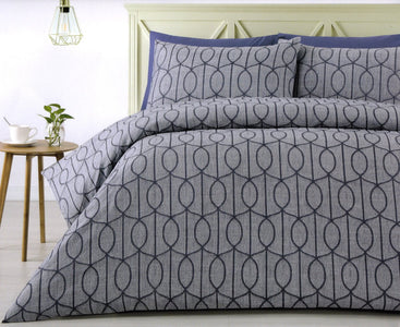 300TC blue duvet cover set. Polyester jacquard quilt cover set.