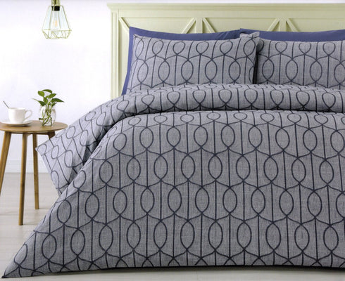 300TC blue duvet cover set. Polyester jacquard quilt cover set.