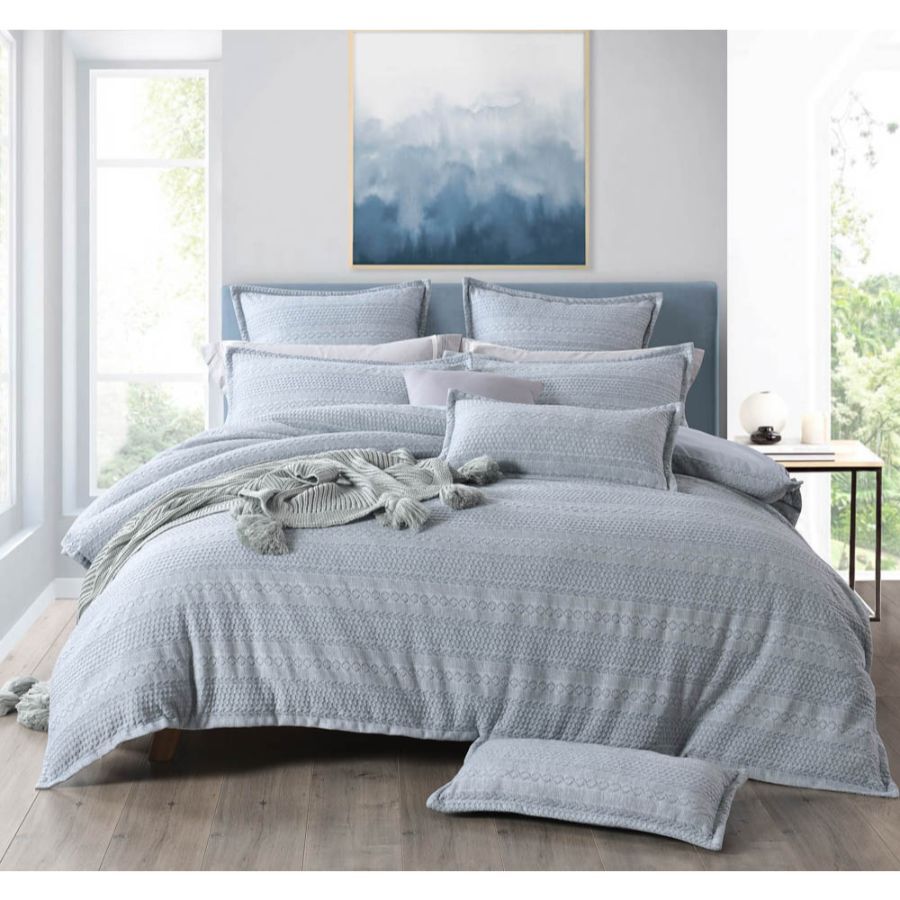 ivy silver grey duvet cover set textured