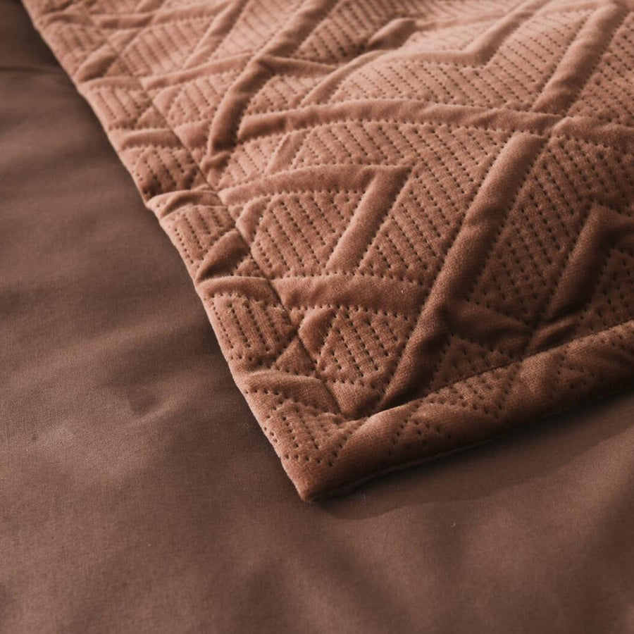 Colt Rust Quilted Velvet European Pillowcase & Cushion cover