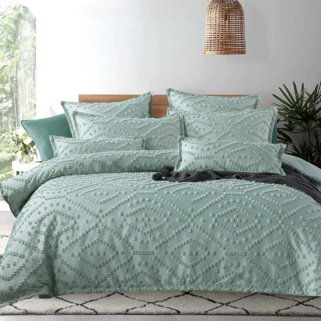 Micah Sage Quilt Cover Set