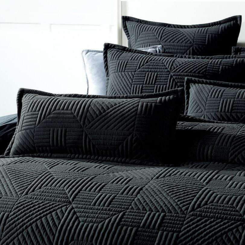 Mossman Black Oblong Cushion Cover