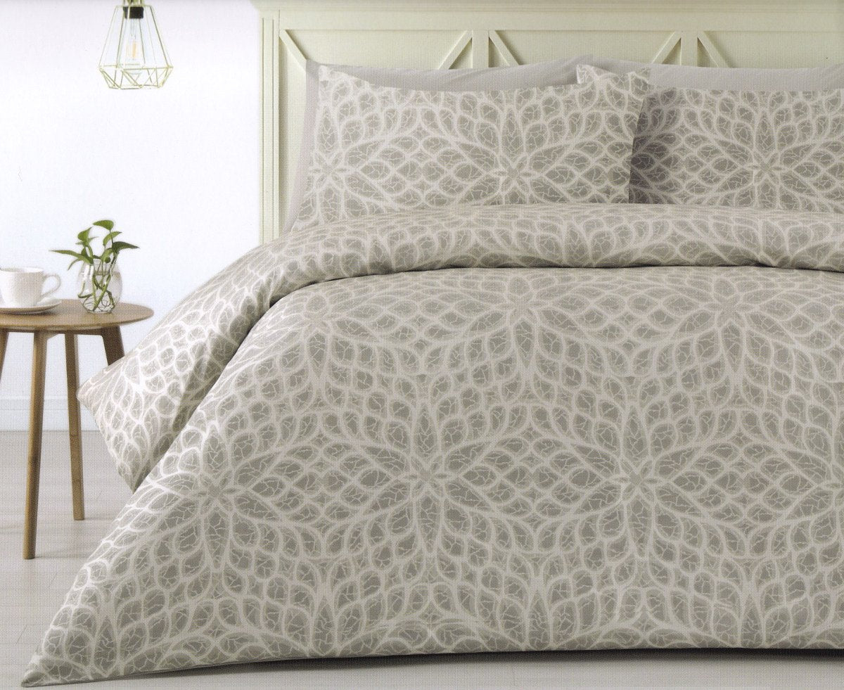 300TC beige and grey duvet cover set. Polyester jacquard quilt cover set.