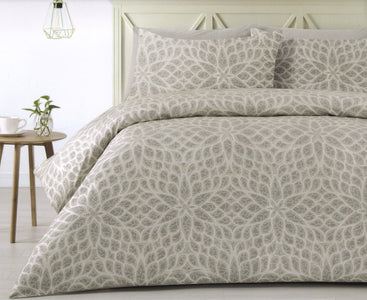 300TC beige and grey duvet cover set. Polyester jacquard quilt cover set.