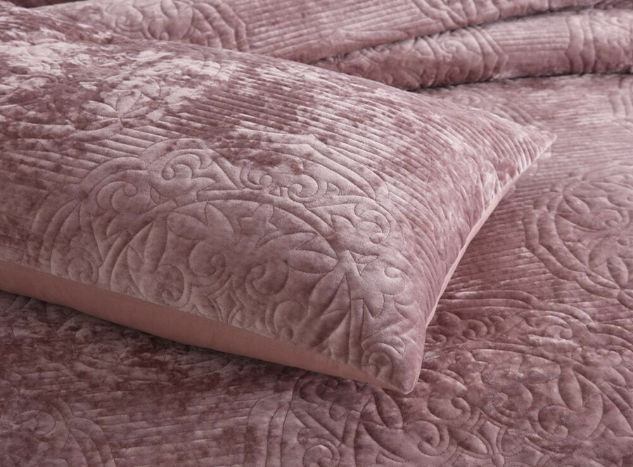 monroe quilted pink quilt cover set queen king super king