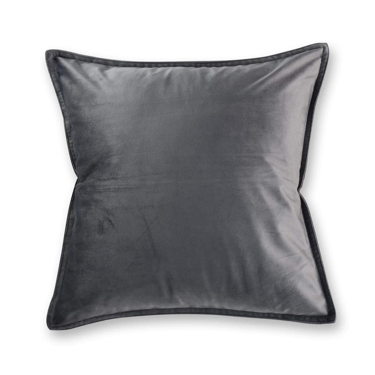 charcoal grey velvet european pillowcase