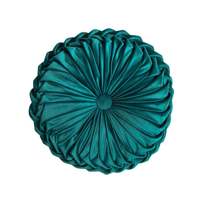 Velvet Pleated Round Filled Cushions