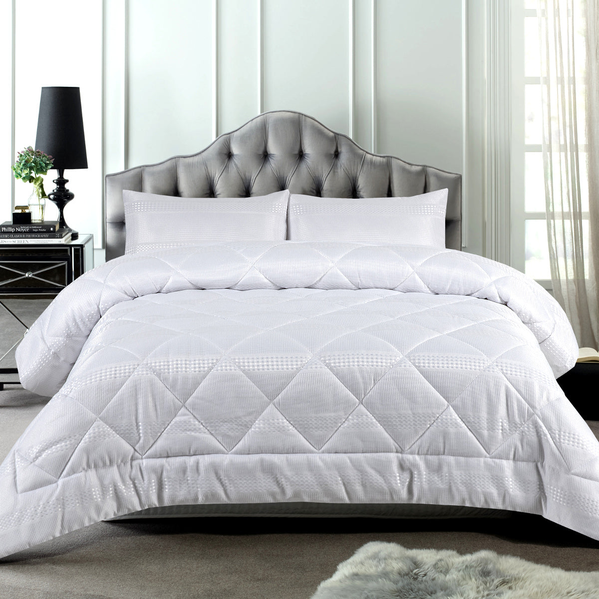 white waffle comforter set