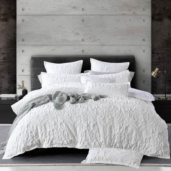 Amari White Quilt Cover Set The Linen Habit