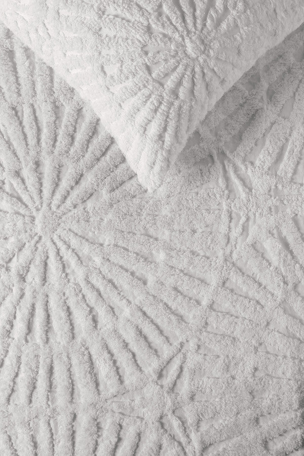 Cotton Chenille White Quilt Cover Set