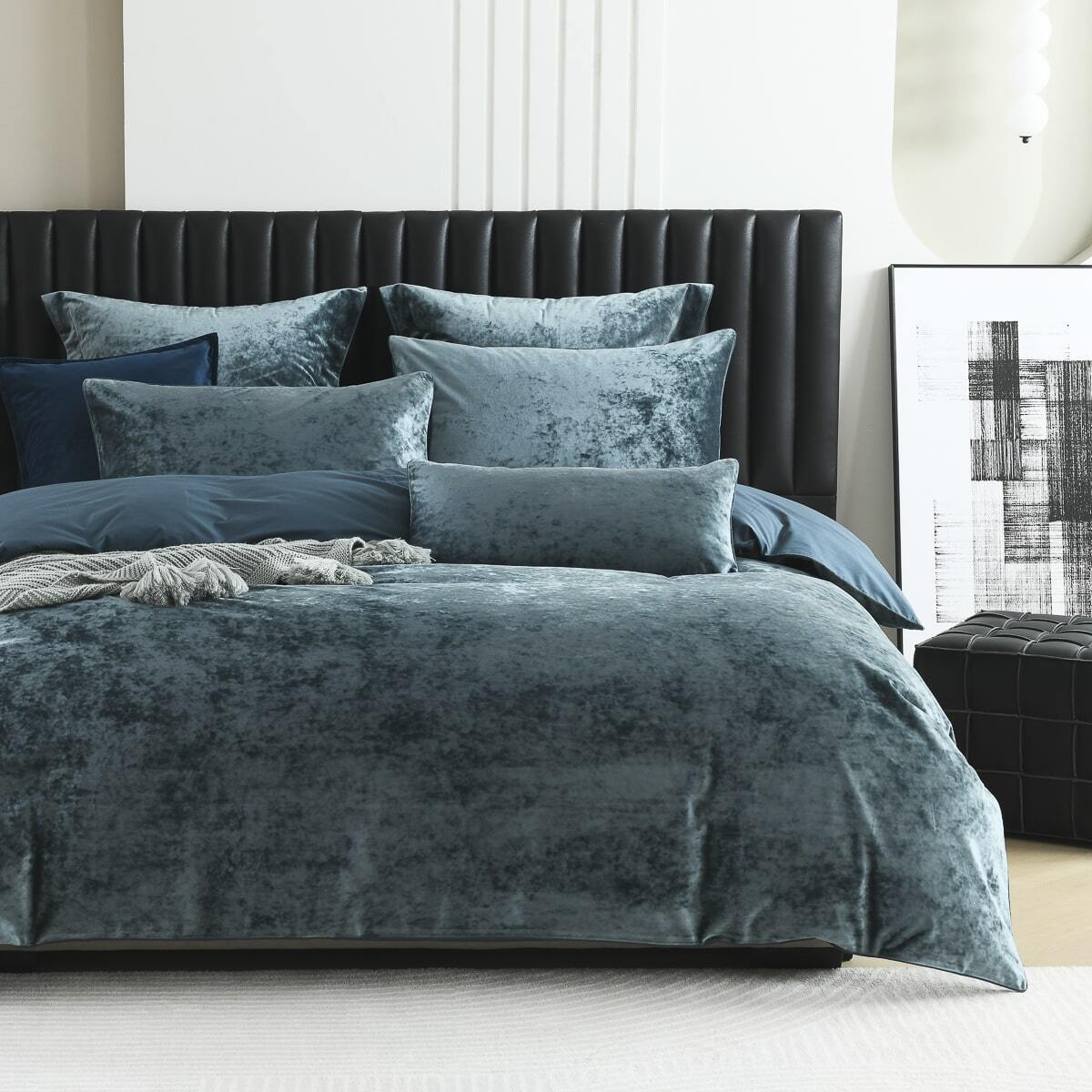 Cody Velvet Steele Quilt Cover Set