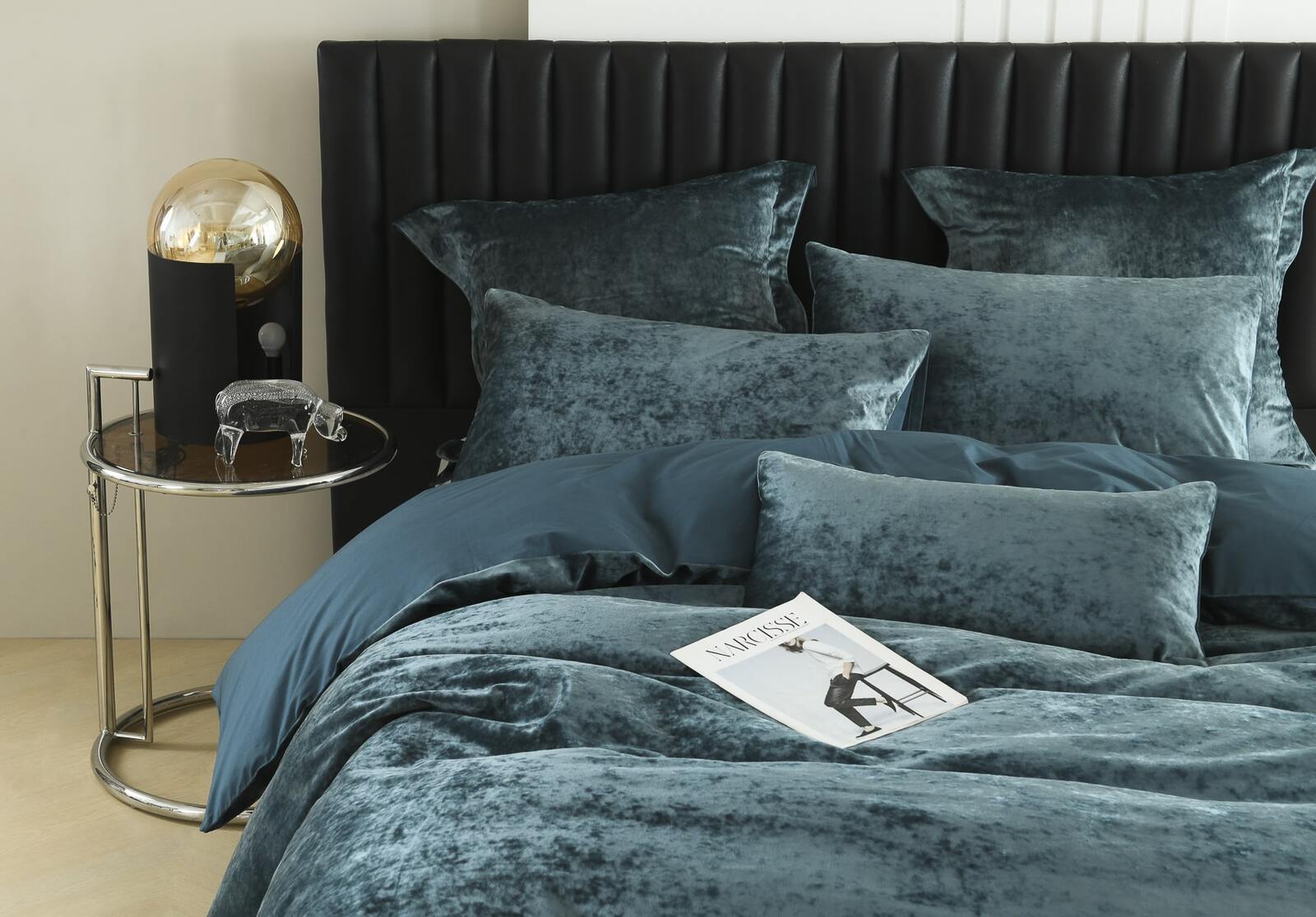 Cody Velvet Steele Quilt Cover Set