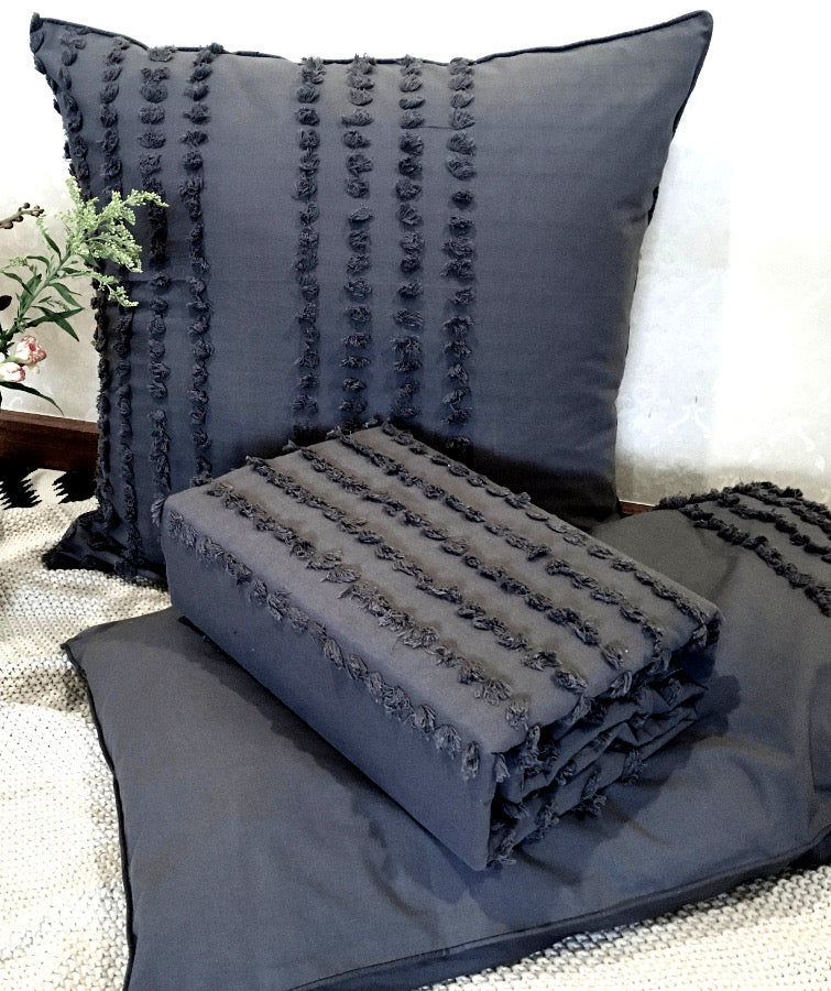 Dale Charcoal Quilt Cover Set